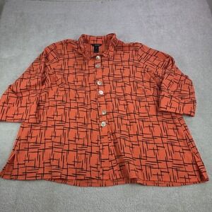 Ali Miles Vibrant Orange and Black Tunic